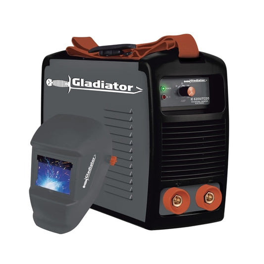 SOLDADORA AL ARCO MANUAL GLADIATOR 200AMP + MASCARA (IE 6200/7/220 KM)