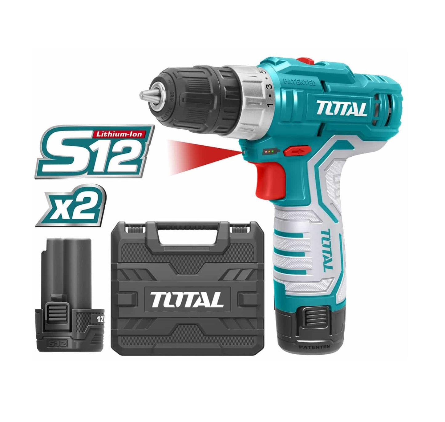 TALADRO INALAMBRICO TOTAL 12V 3/8´´ 10MM (TDLI1232)
