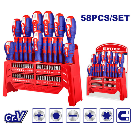 JUEGO DESTORNILLADORES 58 PIEZAS (D858B)