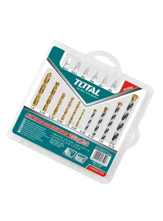 JUEGO BROCAS Y PUNTAS TOTAL 16 PCS (TACSD3165)