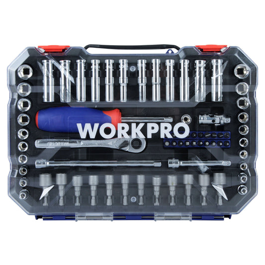 JUEGO DE DADOS WORKPRO 1/4´´ DE 70 PIEZAS (W003068)