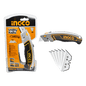 CUCHILLO CARTONERO 61X19MM INGCO CON HOJA SK5 RETRACTIL (HUK6128)