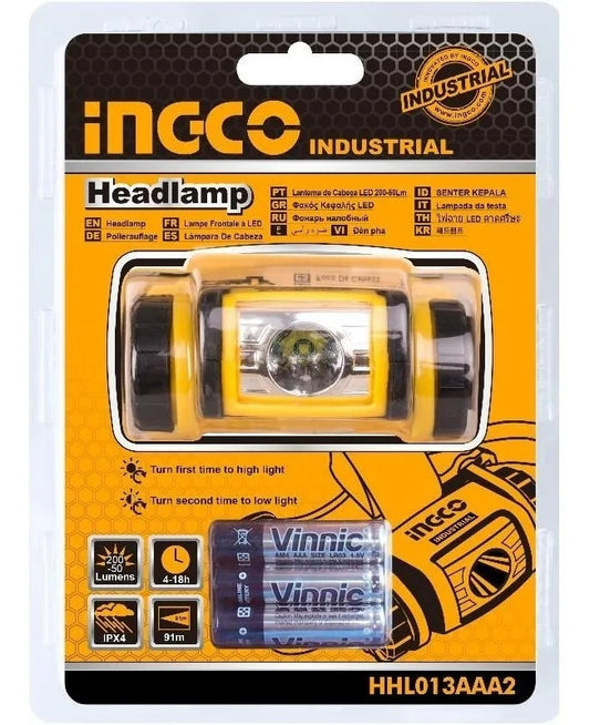 LINTERNA FRONTAL MANOS LIBRES 180 LUMENES INGCO (HHL013AAA2)