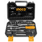 SET DADOS 1/4´´ SET 45 PIEZAS CON MALETIN INGCO (HKTS14451)