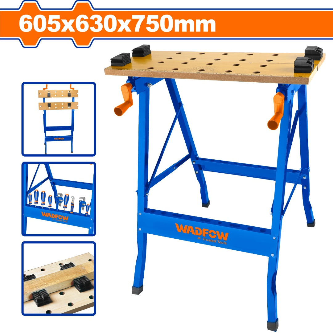 BANCO DE TRABAJO PLEGABLE 100KG 605X630X750MM WADFOW (WWE1525)