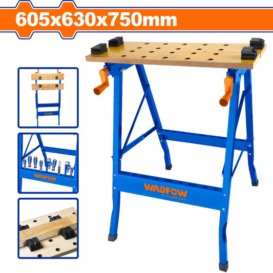 BANCO DE TRABAJO PLEGABLE 100KG 605X630X750MM WADFOW (WWE1525)