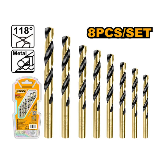 SET BROCAS PARA METAL HSS 8 PIEZAS 2-8MM INGCO (AKDB0801)