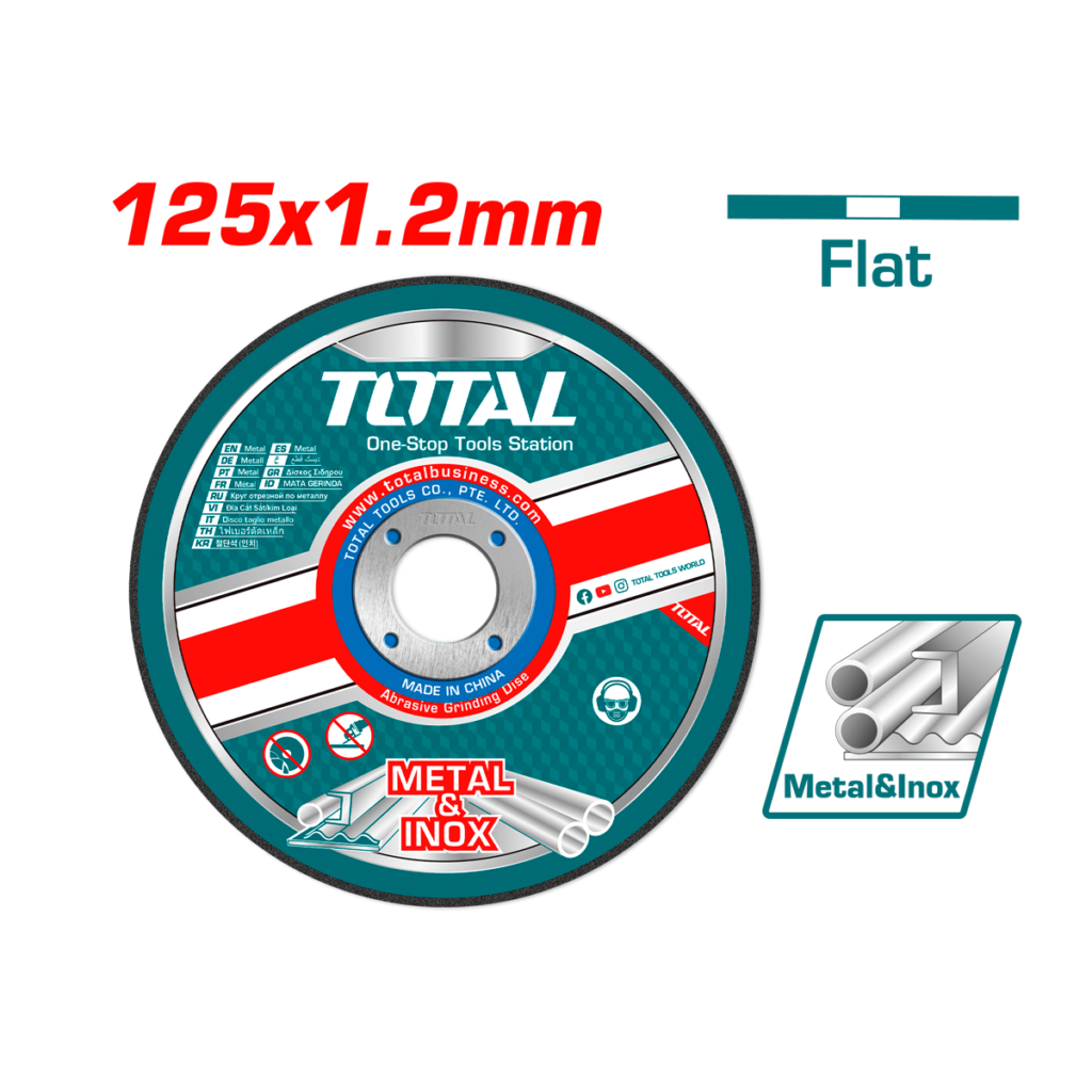DISCO DE CORTE METAL ABRASIVO TOTAL 5´´ X 1.2MM (TAC2211253)