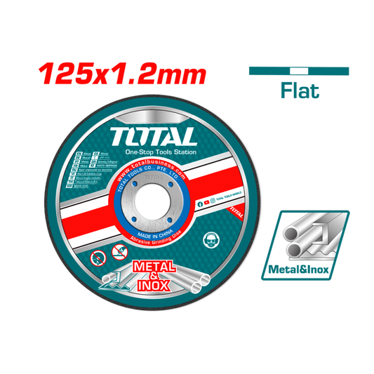 DISCO DE CORTE METAL ABRASIVO TOTAL 5´´ X 1.2MM (TAC2211253)