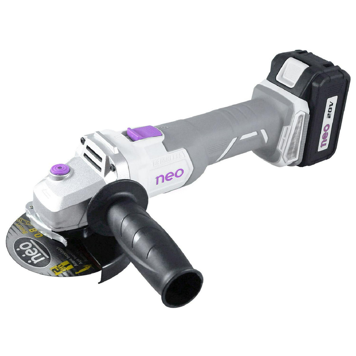 ESMERIL ANGULAR INALAMBRICO NEO 4 1/2´´ 20V + 2 BATERIAS Y 1 CARGADOR (AA 1015/20 K2)