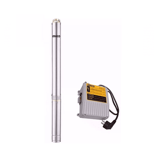 KIT BOMBA DE AGUA POZO PROFUNDO 1HP INGCO (DWP7501 + DWP7501-SB)
