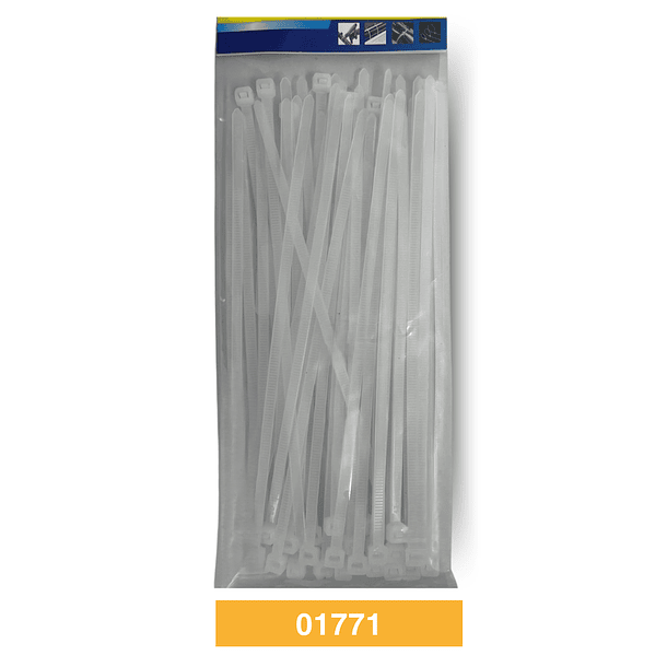 PACK 100 AMARRAS PLASTICAS BLANCAS DE 300X4.8MM INGCO (HCT3002)