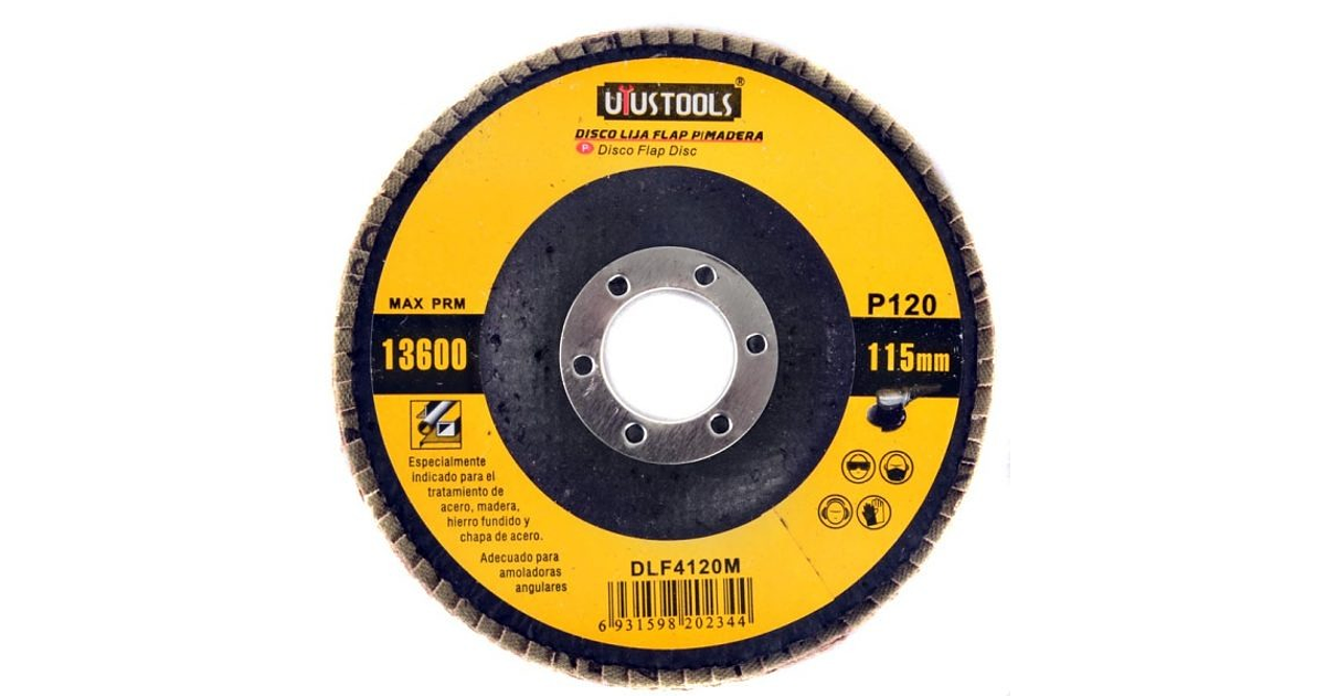DISCO FLAP 4 1/2 MADERA/METAL GR120 UYUSTOOLS  (DLF4120M)