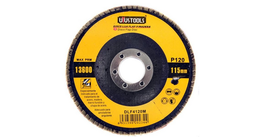 DISCO FLAP 4 1/2 MADERA/METAL GR120 UYUSTOOLS  (DLF4120M)