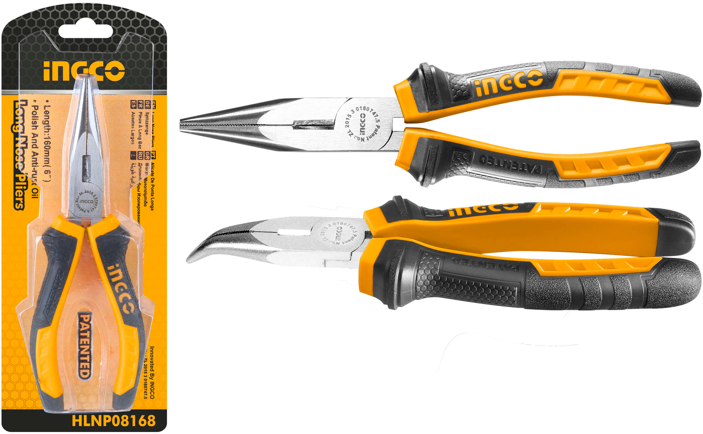 ALICATE PUNTA CURVA 160MM/6'' INGCO (HBNP08168)