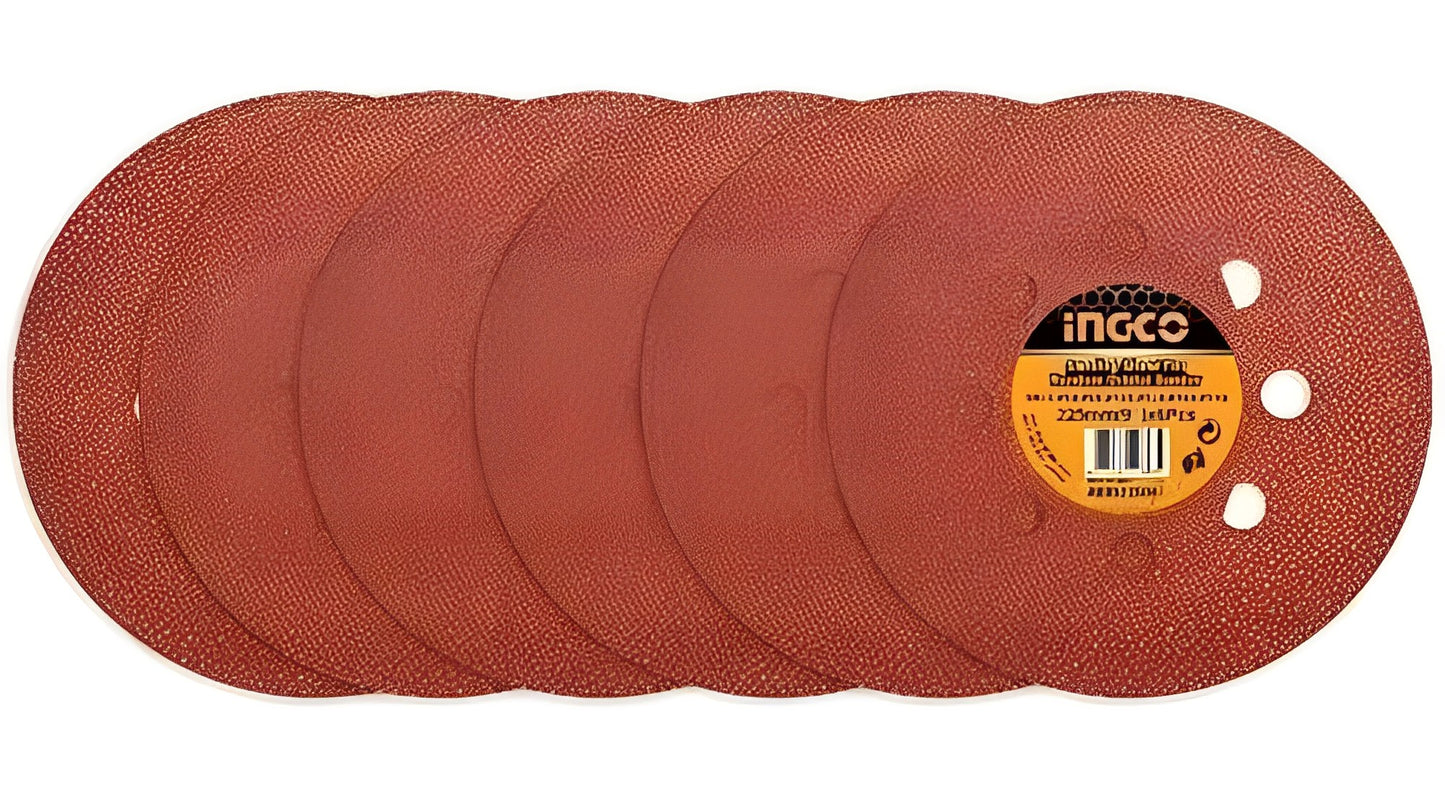 SET DISCO DE LIJA 6 PIEZAS PARA LIJADORA DE PARED 225MM/9'' INGCO (DWS10501-SP-122)