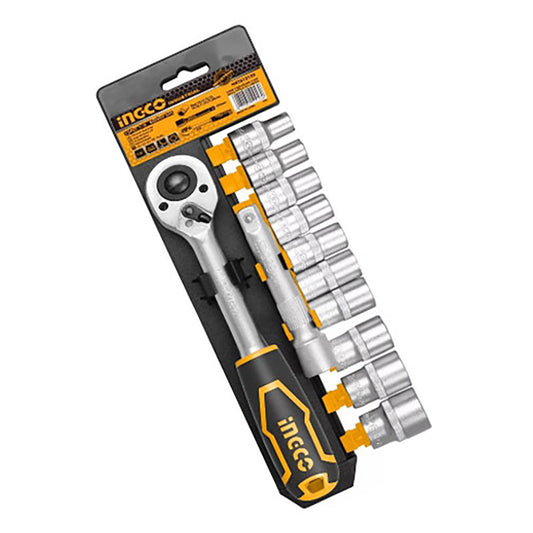 SET DE 10 DADOS + EXTENSION Y CHICHARRA DE 1/2´´ INGCO (HKTS12122)