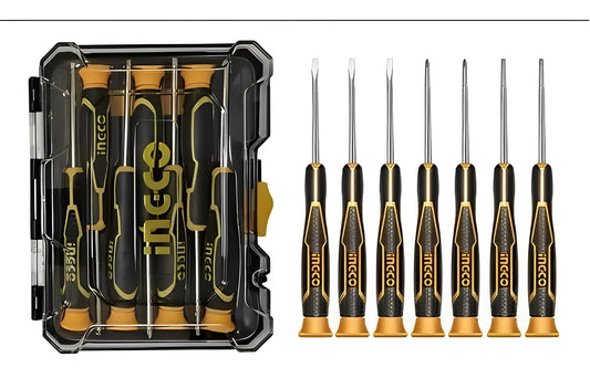 SET DE DESTORNILLADORES DE PRECISION 7 PIEZAS INGCO (HKSD0718)