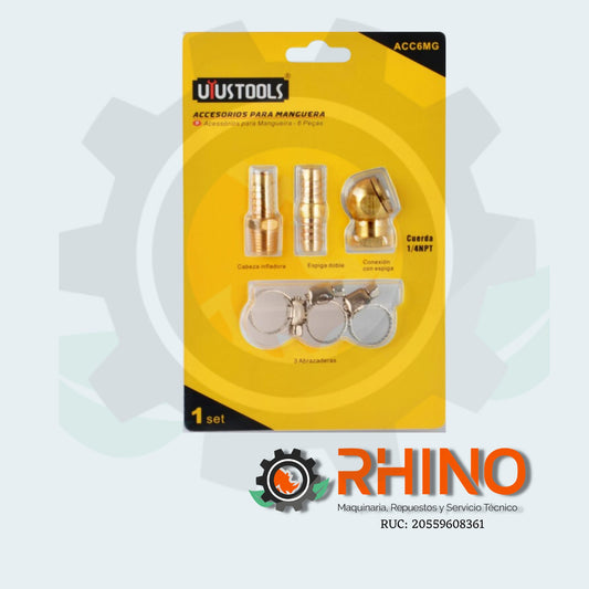 SET 6 PCS ACCESORIOS MANGUERA COMPRESOR UYU  (ACC6MG)