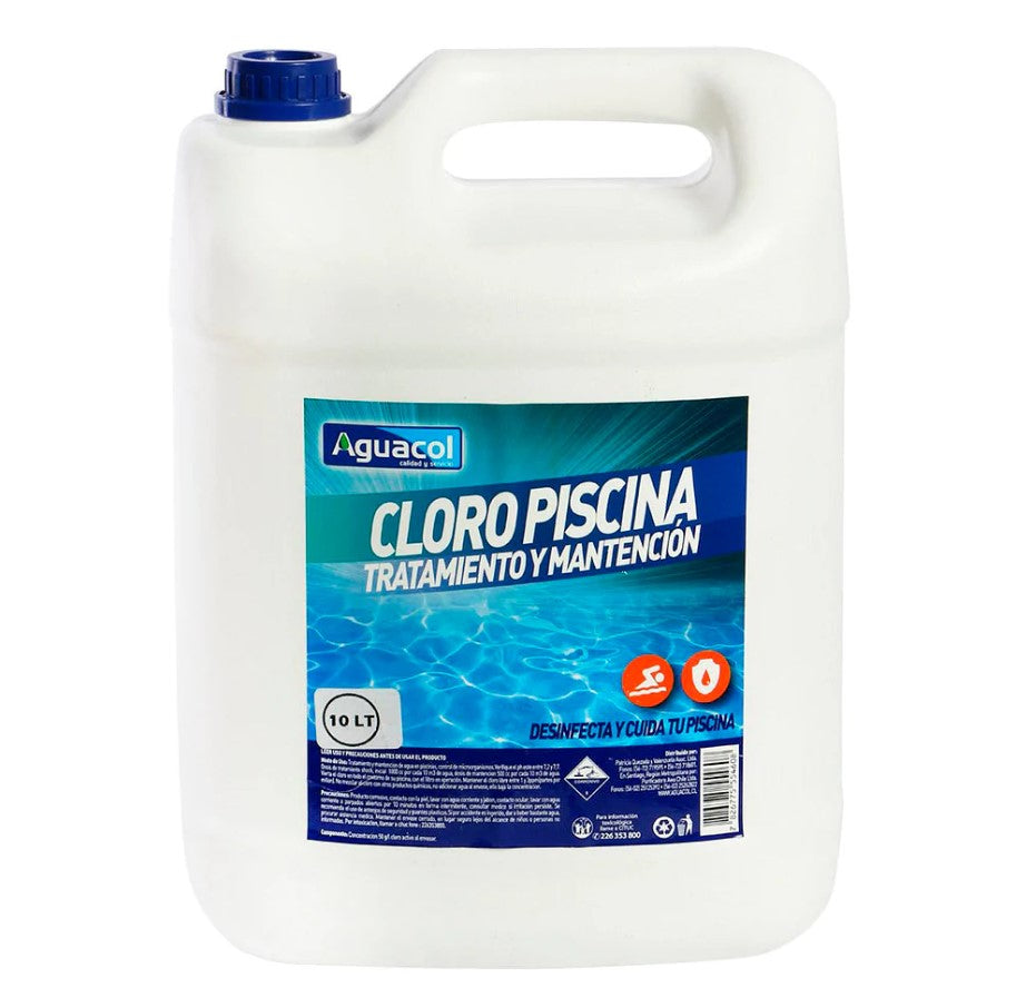 CLORO LIQUIDO PARA PISCINA AGUACOL 10 LTS.