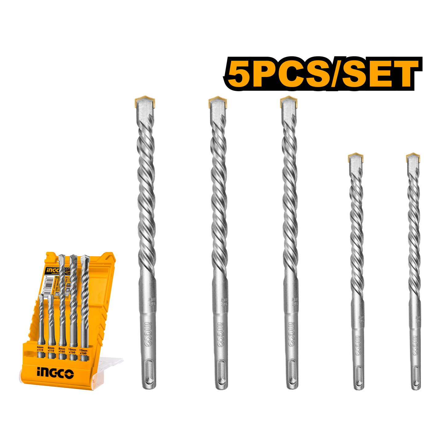 SET DE BROCAS SDS PLUS KIT 5 PCS (AKD2052)