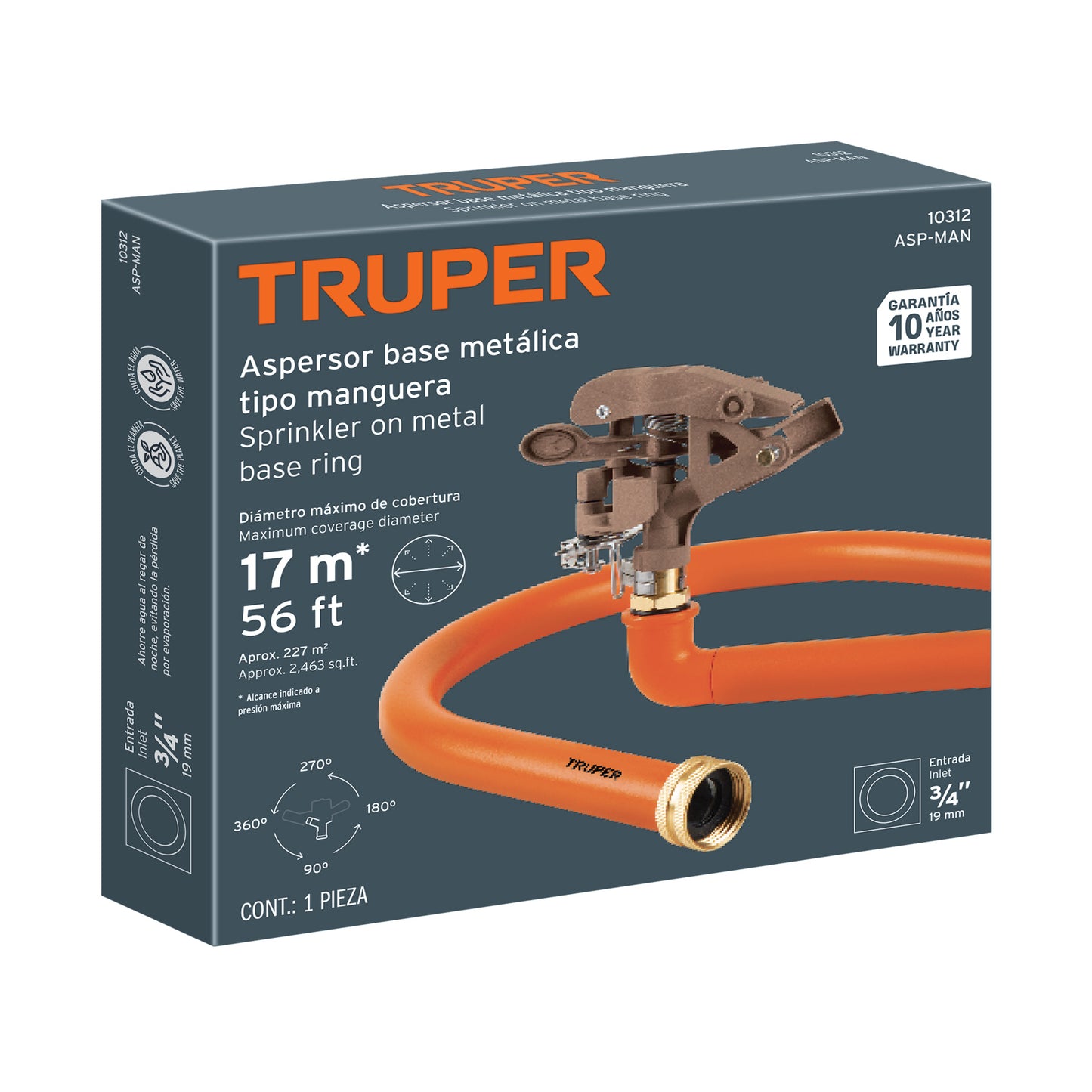 ASPERSOR RIEGO TRUPER CON ESTACA METALICA (ASP-MAN)