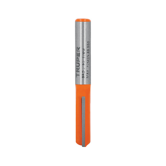 FRESA PARA ROUTER CORTE RECTO LARGO TRUPER 1/4´´ (BROU-R2-1/4L)