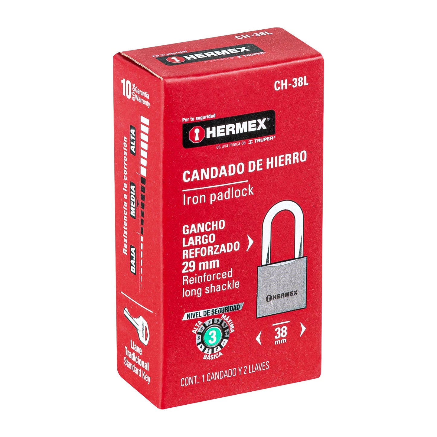 CANDADO TRUPER DE HIERRO 38MM (CH-38)