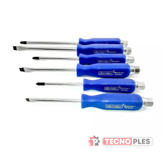 JUEGO DESTORNILLADOR GOLPE 6 PCS UYUSTOOLS   (DEG604)