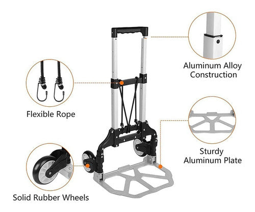 CARRO MIRLO PLEGABLE TIPO YEGUA ACERO 80KG 94X37X41CM (2123ADL)