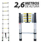 ESCALERA TELESCOPICA DE ALUMINIO 2MX8 PELDAÑOS LADDER (AM42-208I)