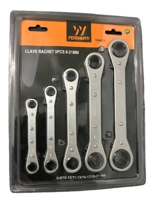 SET 5 PCS LLAVE RACHET 6-21MM FWYY-TMX   (YRH5YX)