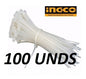 PACK 100 AMARRAS PLASTICAS BLANCAS DE 200X3.6MM INGCO (HCT2001)