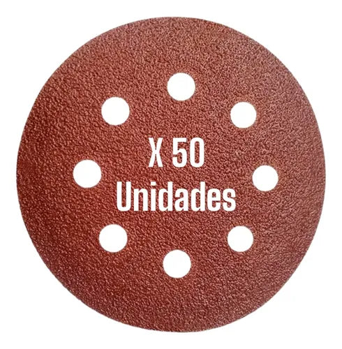 SET 50 UN DISCO LIJA CON VELCRO 4 1/2'' #120 UYU  (LJV4120)