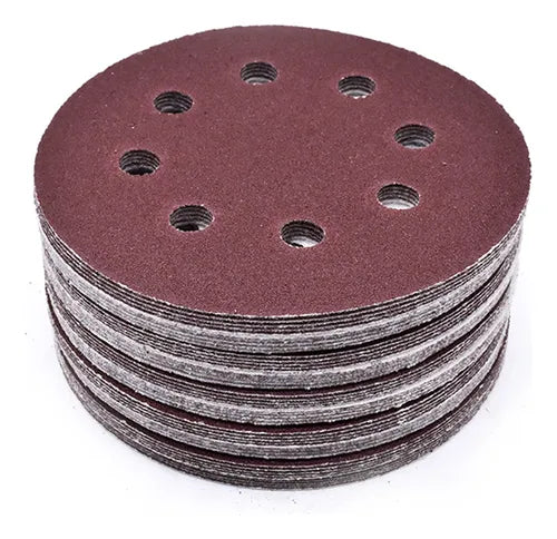 SET 50 UN DISCO LIJA CON VELCRO 4 1/2'' #80 UYU  (LJV480)