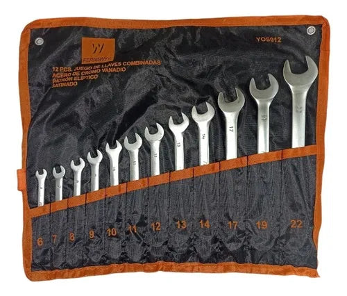 JGO 12 PCS LLAVES COMBINADAS CR-V SATIN FERRAWYY   (YOS912)