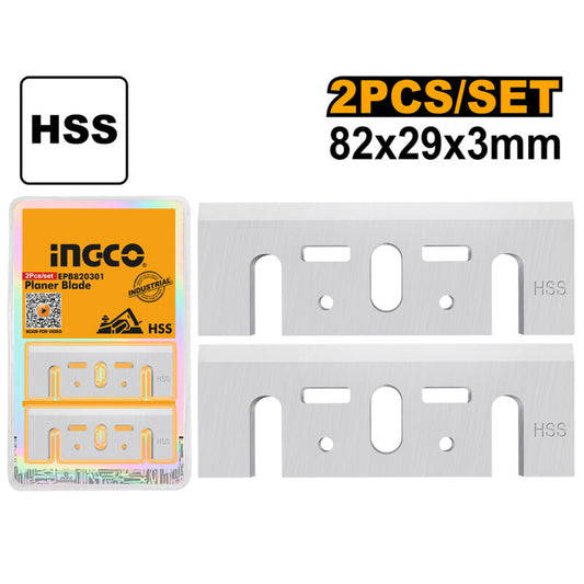 SET 2 CUCHILLAS HSS 82X29X3MM PARA CEPILLADORA ELECTRICA INGCO (EPB820301)