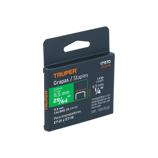 GRAPA PARA ENGRAPADORA TRUPER 1/4´´ (ET-21-1/4)