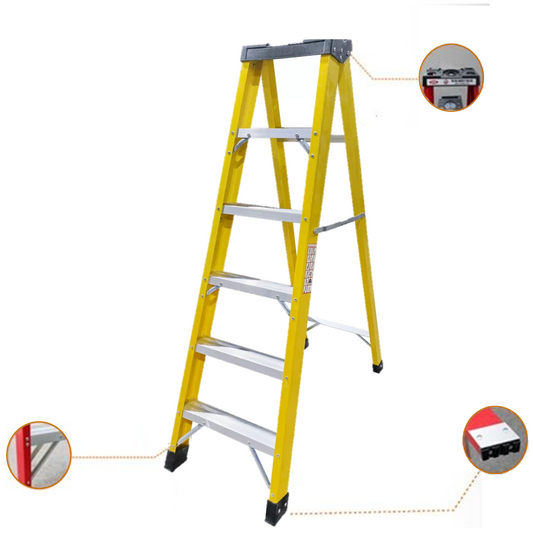 ESCALERA DE TIJERA FIBRA DE VIDRIO 2MX6 PELDAÑOS LADDER (FM210-106II)
