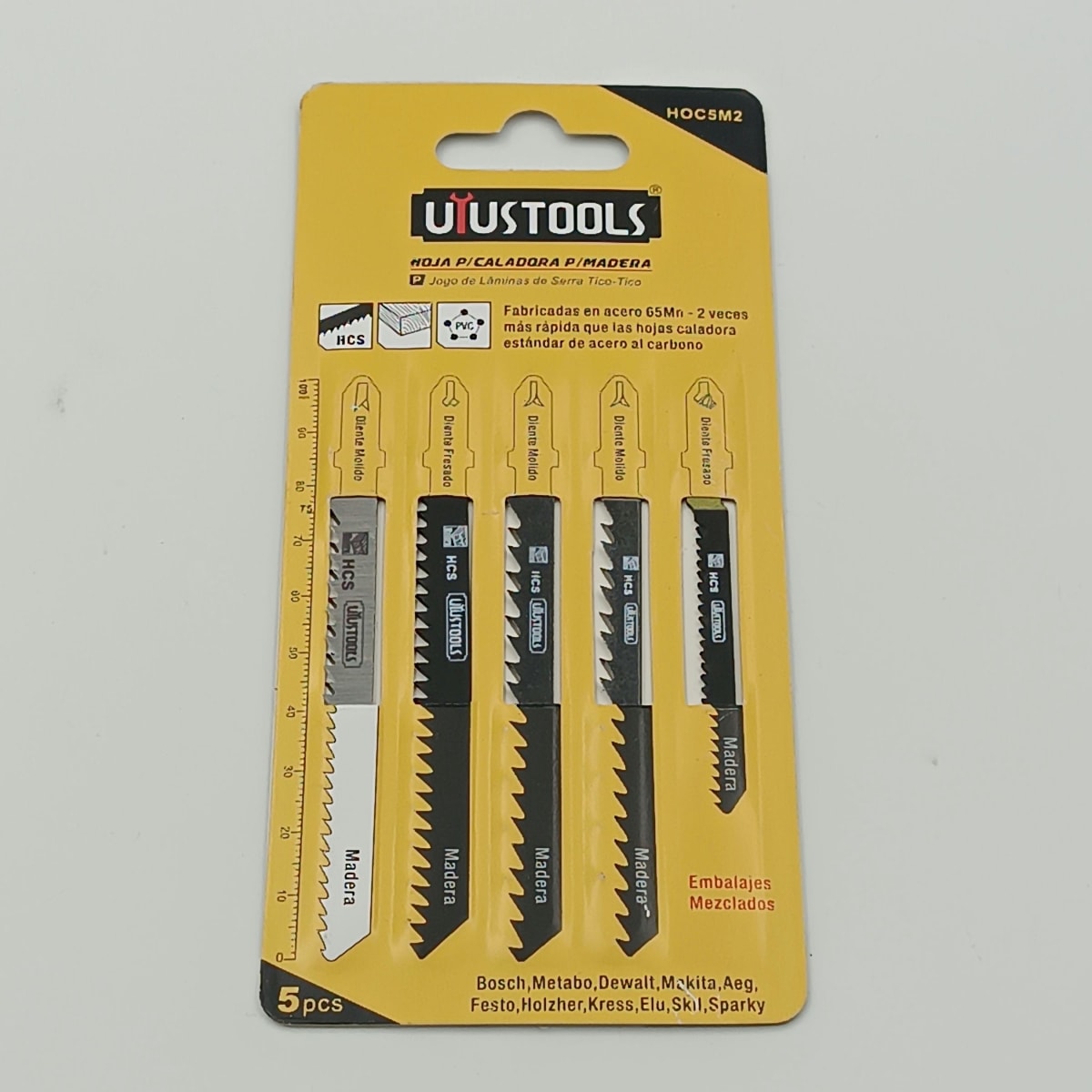 SET 5 UN HOJA CALADORA P/MADERA COMBINADA UYUSTOOLS  (HOC5M2)
