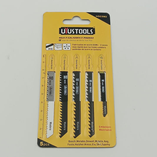 SET 5 UN HOJA CALADORA P/MADERA COMBINADA UYUSTOOLS  (HOC5M2)
