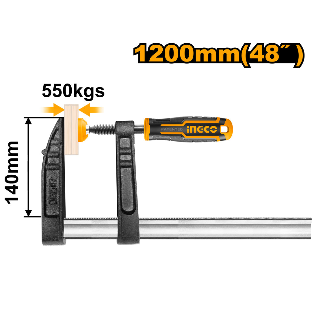 PRENSA SARGENTO EN F INDUSTRIAL 140X1200MM INGCO (HFC021401)