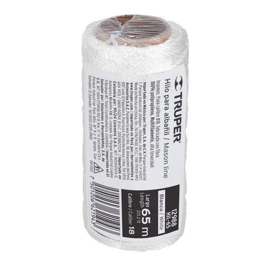 HILO PARA ALBAÑIL TRUPER 65 MTS. BLANCO (HIL-65)