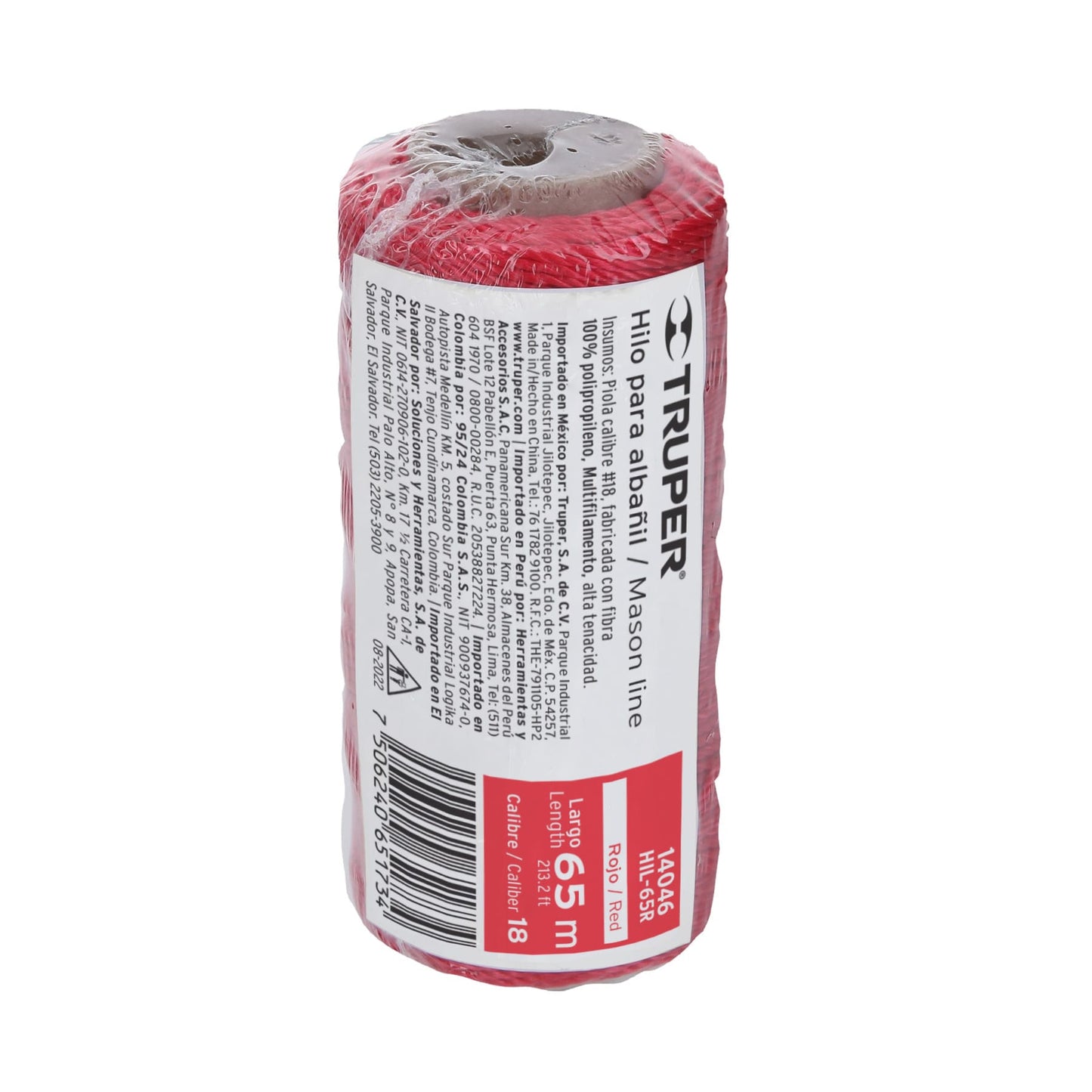HILO PARA ALBAÑIL TRUPER 65 MTS. ROJO (HIL-65R)