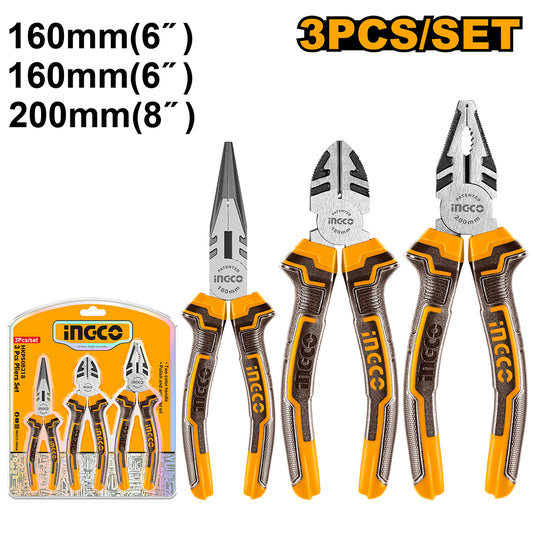 SET DE ALICATES 3 PIEZAS INGCO (HKPS08318)