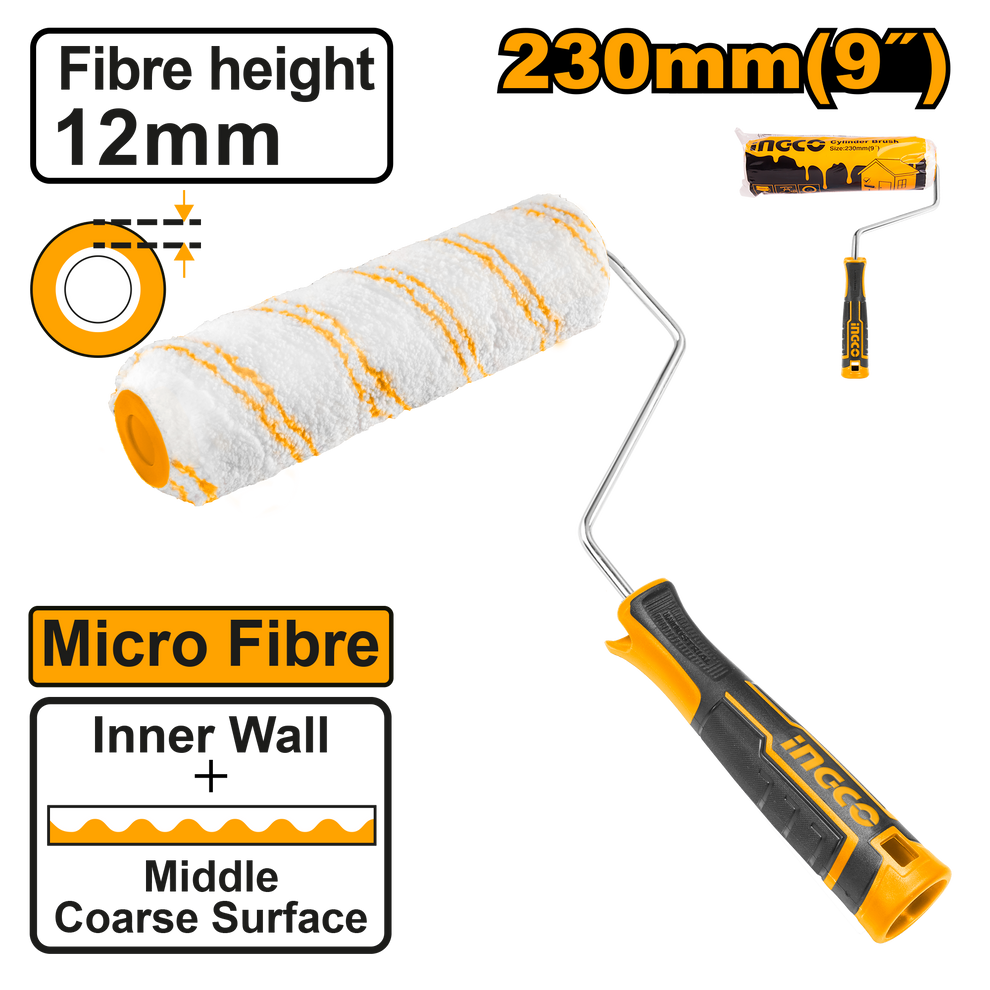 RODILLO MICROFIBRA 230MM 9´´ INTERIORES INGCO (HRHT042301D)