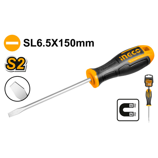 DESTORNILLADOR INDUSTRIAL PUNTA PLANA SL6,5X150MM INGCO (HS686150)