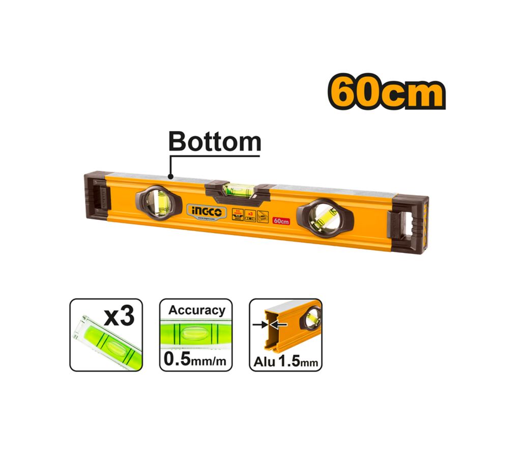 NIVEL 60CM 3 BURBUJAS INGCO (HSL08060)