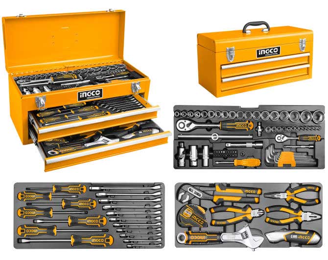 SET CAJA DE HERRAMIENTAS METALICA 97 PIEZAS INGCO (HTCS220971)