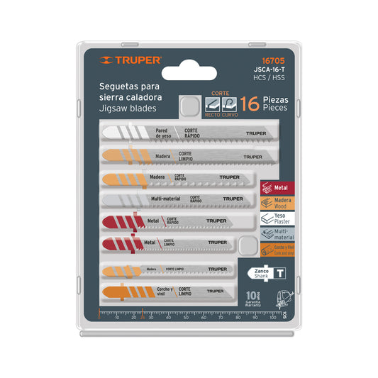 SET SEGUETAS TRUPER 16 PZAS METAL-MADERA-MULTIUSOS (JSCA-16)